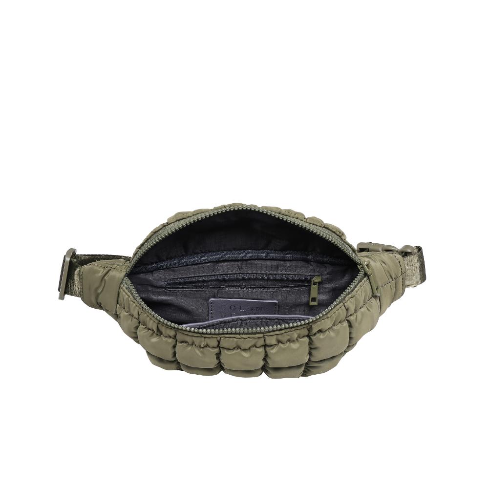 Woman wearing Olive Sol and Selene Resurgence Belt Bag 841764109635 View 9 | Olive