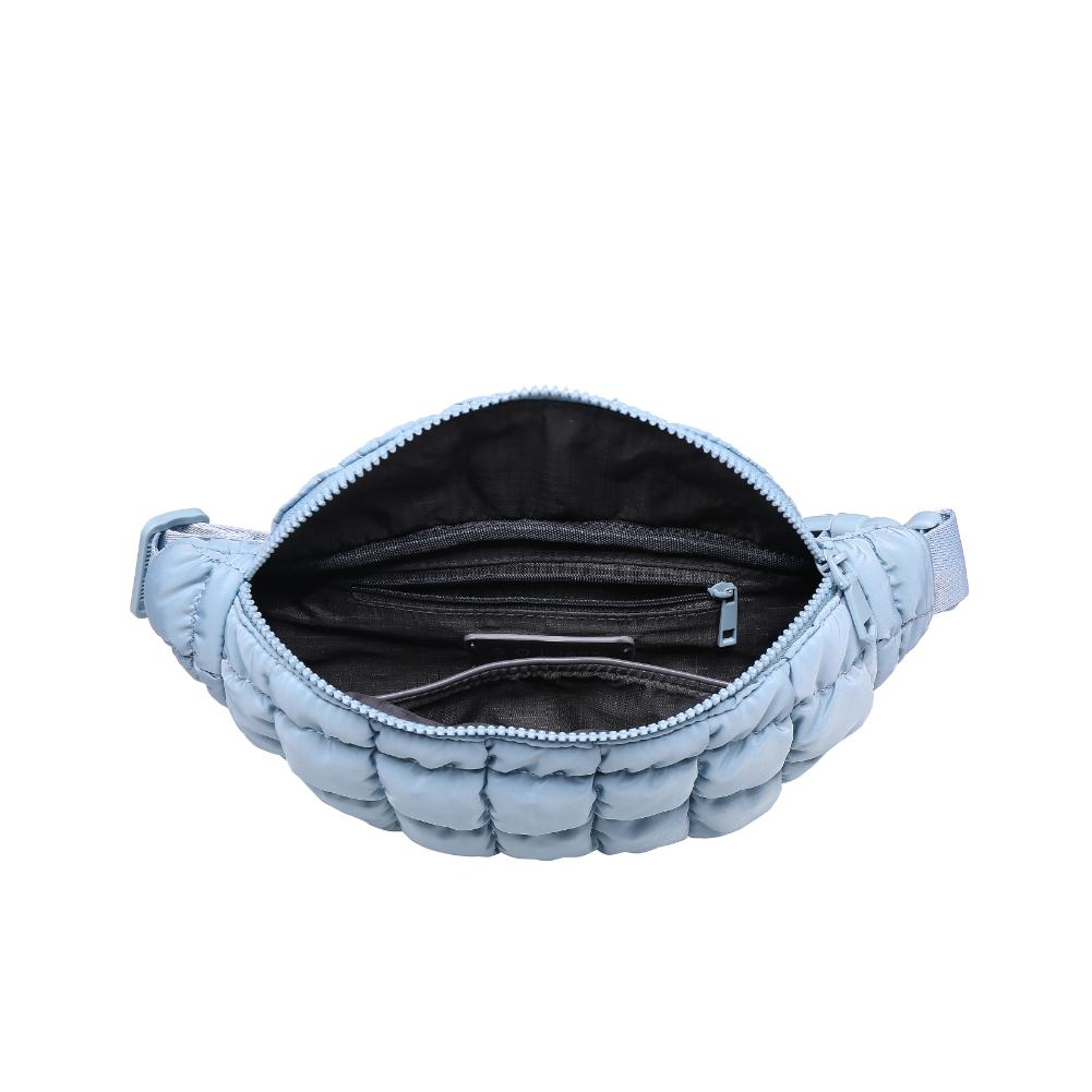 Woman wearing Sky Blue Sol and Selene Resurgence Belt Bag 841764109659 View 9 | Sky Blue