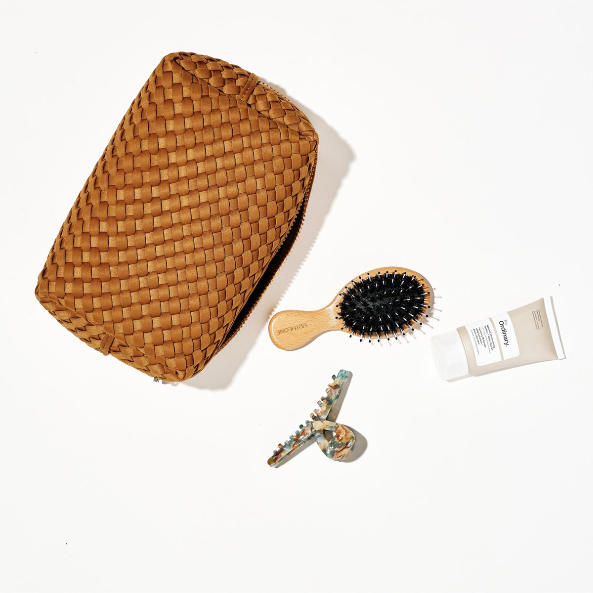 Woman wearing Sand Sol and Selene Altitude - Woven Neoprene Cosmetic & Travel Organizer Pouch 841764112161 View 1 | Sand