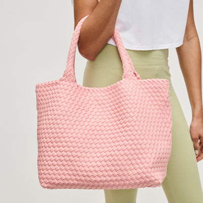 Woman wearing Blush Sol and Selene Sky's The Limit - Medium Tote 841764111270 View 1 | Blush