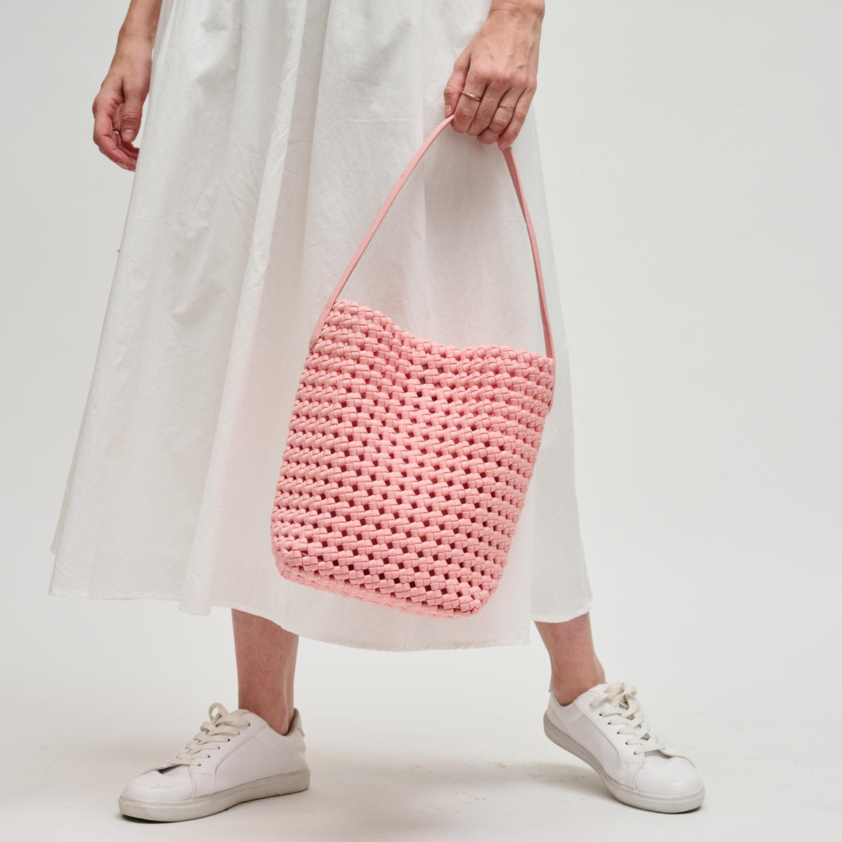 Woman wearing Blush Sol and Selene Gaia Shoulder Bag 841764112796 View 3 | Blush