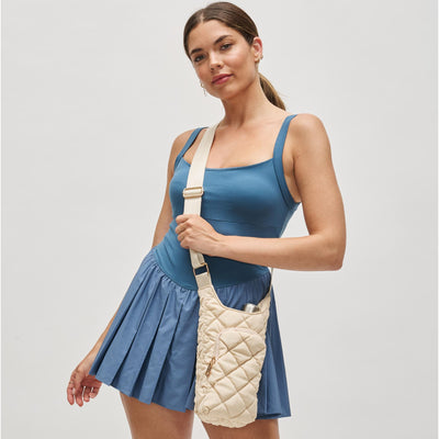 Woman wearing Cream Sol and Selene Let It Flow - Puffer Crossbody 841764112079 View 1 | Cream