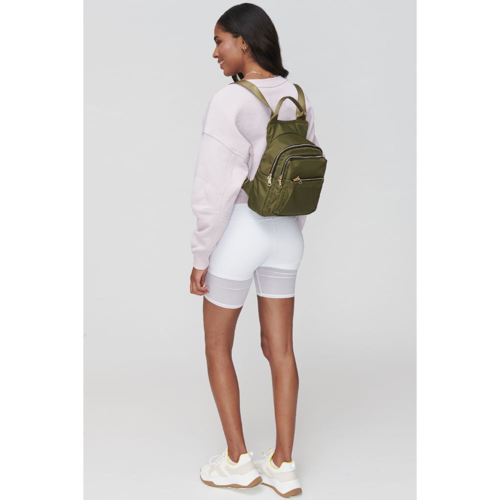Woman wearing Olive Sol and Selene Rise & Shine Backpack 841764103763 View 1 | Olive