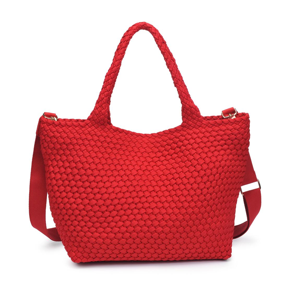 Product Image of Sol and Selene Sky's The Limit - Medium Laced Up Eco-Edition Tote 841764111645 View 7 | Red