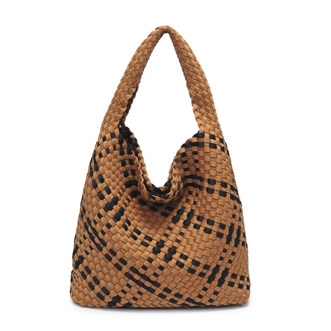 Woman wearing Sand Black Sol and Selene Celestial Woven Neoprene Hobo 841764112321 View 7 | Sand Black