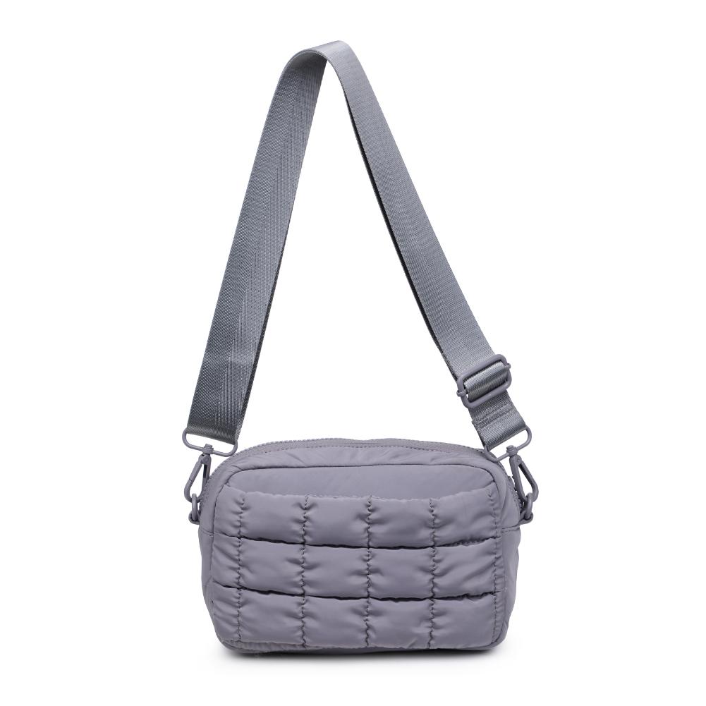 Woman wearing Grey Sol and Selene Inspiration - Quilted Nylon Crossbody 841764109437 View 7 | Grey