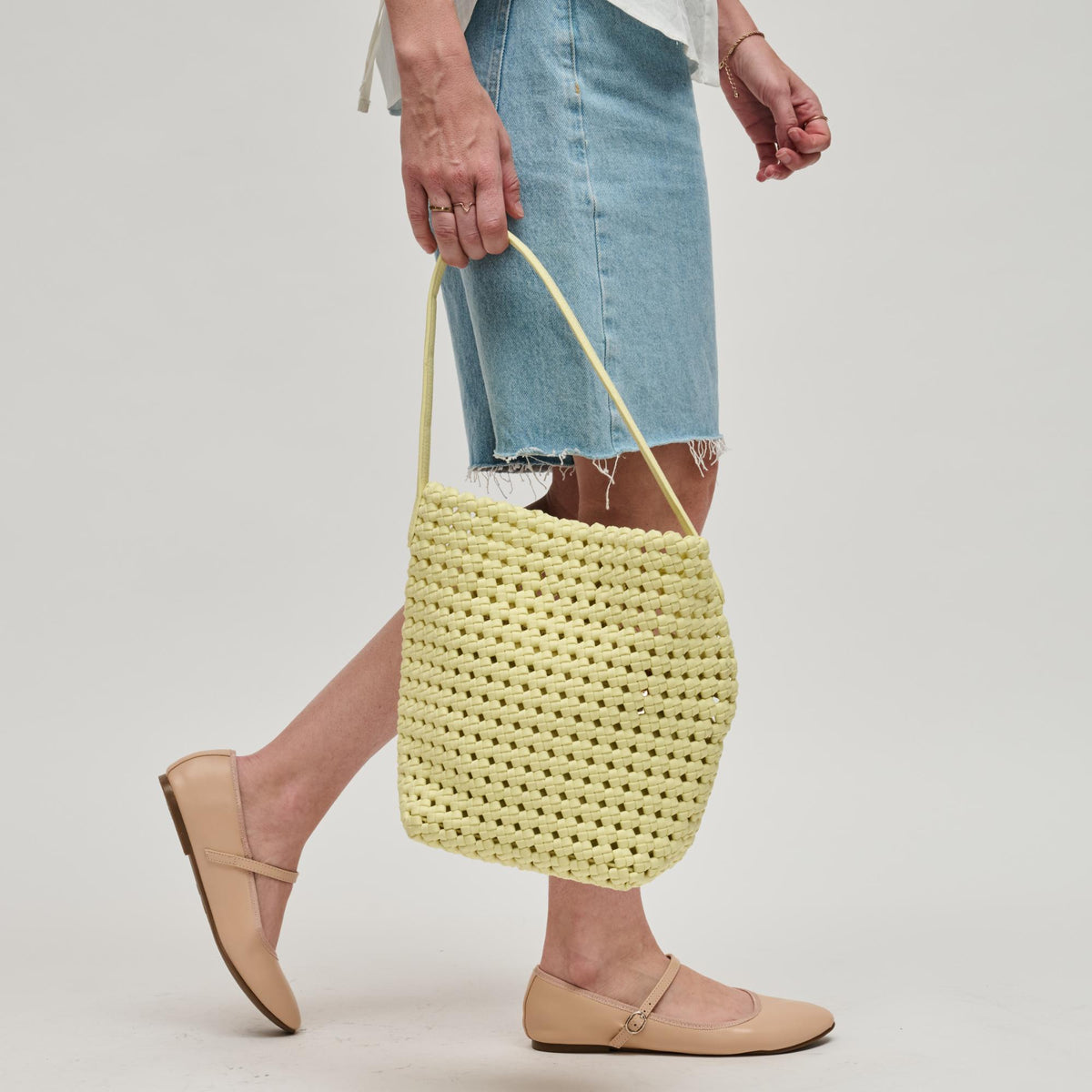 Woman wearing Butter Sol and Selene Gaia Shoulder Bag 841764112802 View 3 | Butter