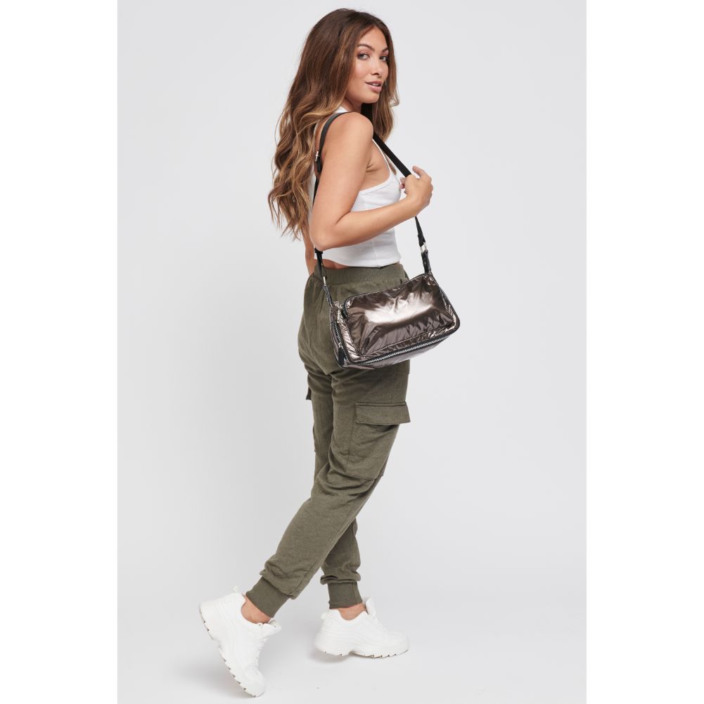 Woman wearing Bronze Sol and Selene Triumph Crossbody 841764104906 View 3 | Bronze