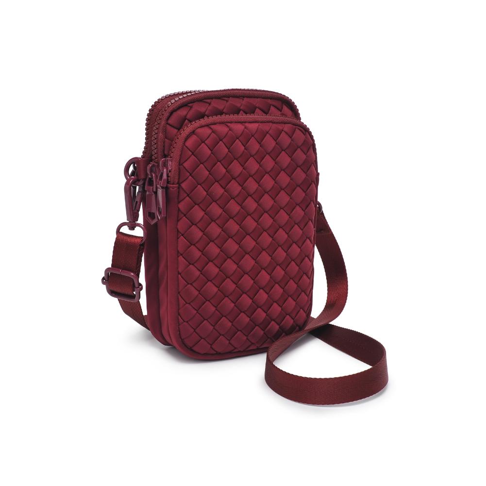 Woman wearing Wine Sol and Selene Divide & Conquer - Woven Neoprene Crossbody 841764110211 View 6 | Wine
