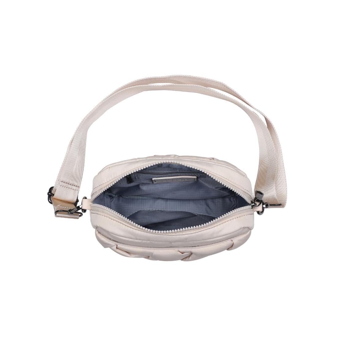 Woman wearing Cream Sol and Selene Inspiration - Braided Woven Nylon Crossbody 841764111799 View 9 | Cream