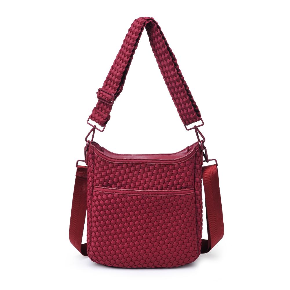 Woman wearing Wine Sol and Selene Kismet - Woven Neoprene Crossbody 841764110181 View 5 | Wine