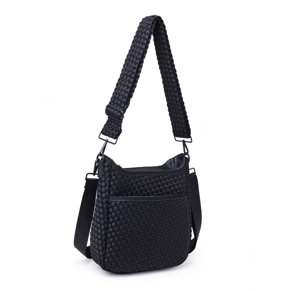 Woman wearing Black Sol and Selene Kismet - Woven Neoprene Crossbody 841764110143 View 6 | Black