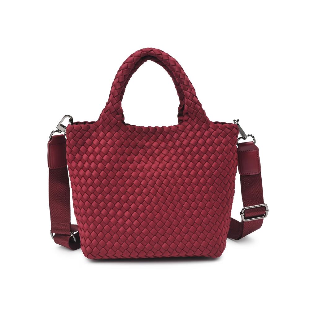Woman wearing Wine Sol and Selene Sky's The Limit - Small Crossbody 841764110310 View 7 | Wine