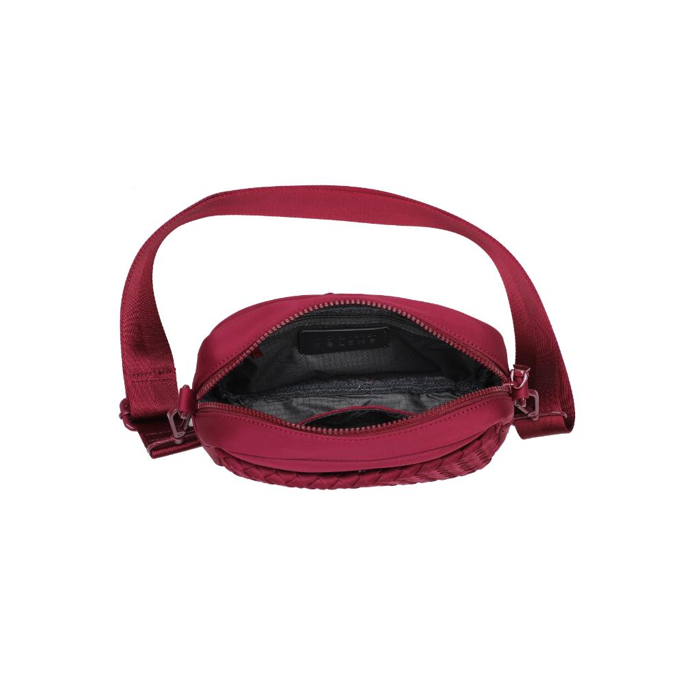 Woman wearing Wine Sol and Selene Inspiration - Woven Neoprene Crossbody 841764110488 View 9 | Wine