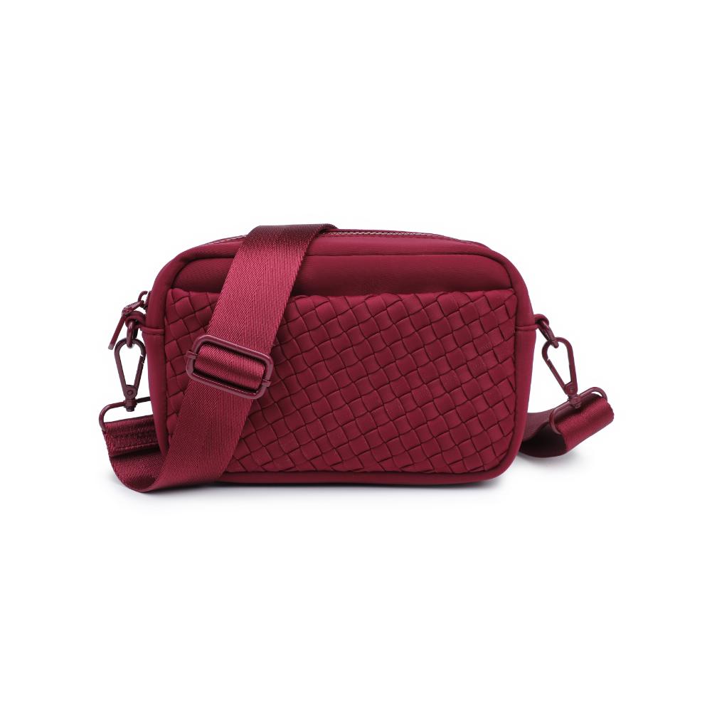 Woman wearing Wine Sol and Selene Inspiration - Woven Neoprene Crossbody 841764110488 View 5 | Wine
