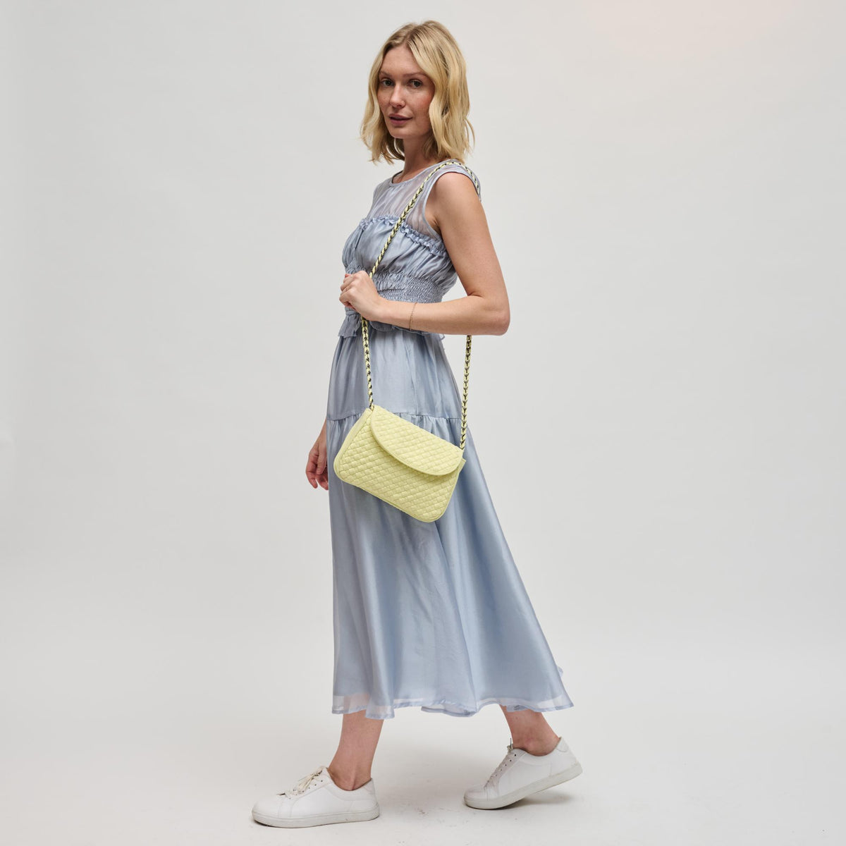 Woman wearing Butter Sol and Selene Astra Shoulder Bag 841764112420 View 4 | Butter