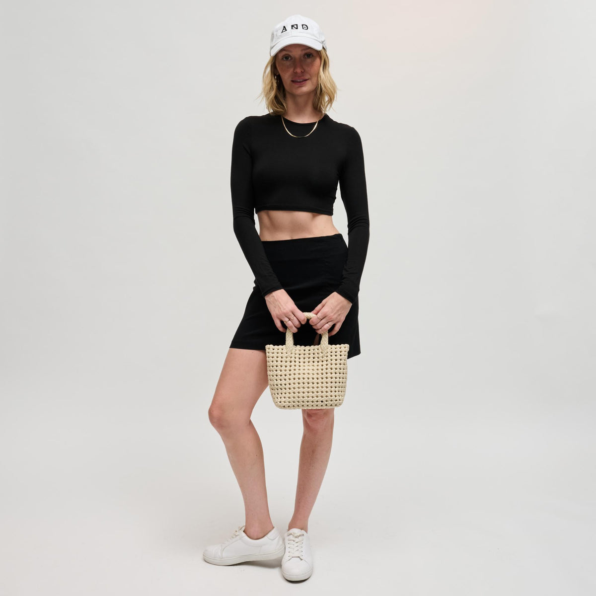 Woman wearing Cream Sol and Selene Ambrosia Small Crossbody 841764112703 View 4 | Cream