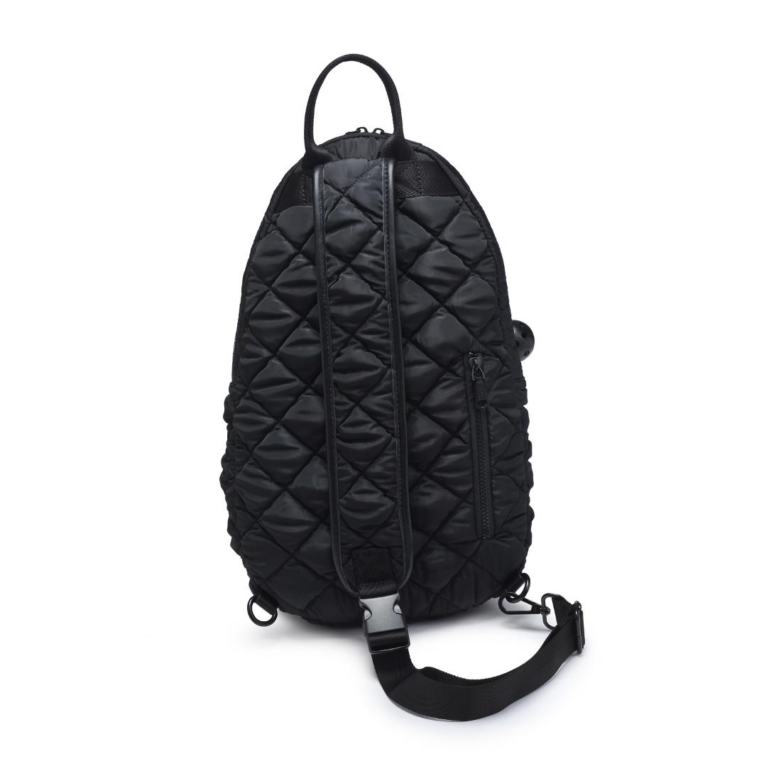 Woman wearing Black Sol and Selene Match Point - Quilted Puffer Pickleball & Paddle Tennis Sling Backpack 841764111973 View 7 | Black