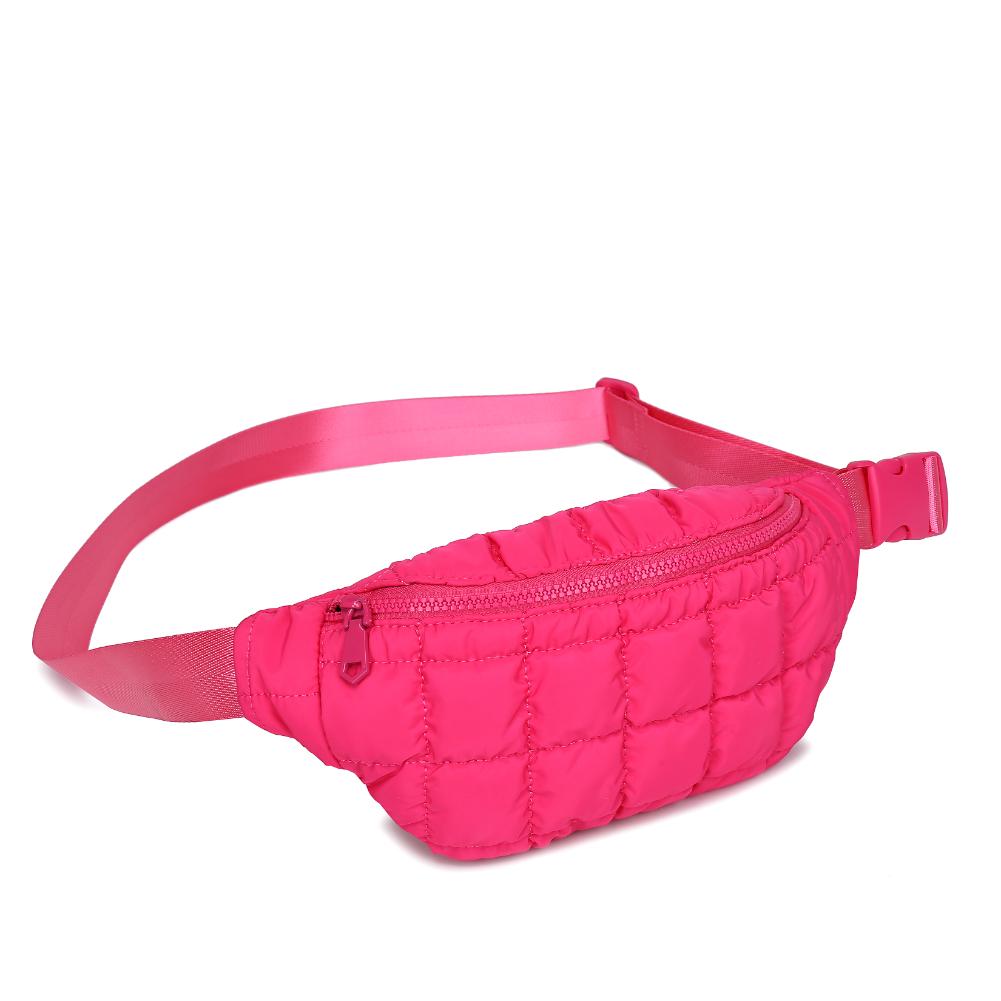 Woman wearing Hot Pink Sol and Selene Resurgence Belt Bag 841764109727 View 6 | Hot Pink