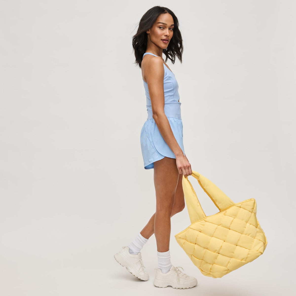 Woman wearing Butter Sol and Selene Intuition East West Tote 841764111836 View 4 | Butter