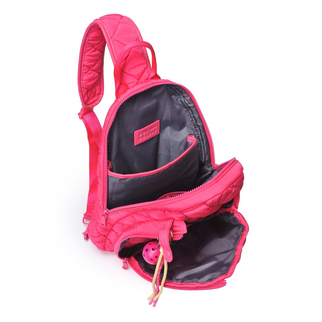 Sol and Selene Match Point - Quilted Puffer Pickleball & Paddle Tennis Sling Backpack 841764111997 View 8 | Hot Pink