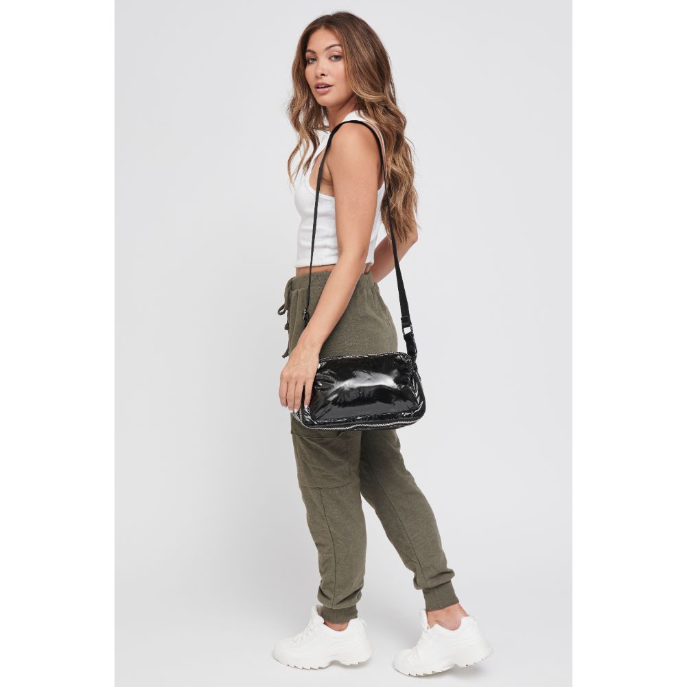 Woman wearing Black Sol and Selene Triumph Crossbody 841764104838 View 3 | Black