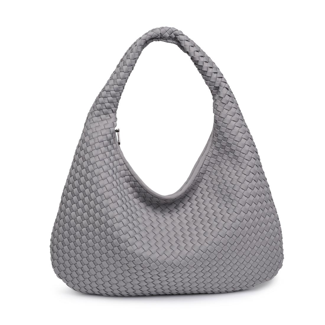 Woman wearing Fog Sol and Selene Dare to Dream - Large Woven Neoprene Hobo 841764111447 View 5 | Fog