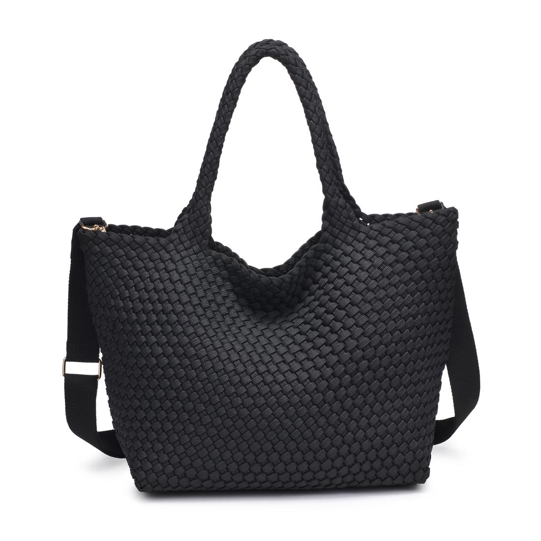 Product Image of Sol and Selene Sky's The Limit - Medium Laced Up Eco-Edition Tote 841764111591 View 5 | Black