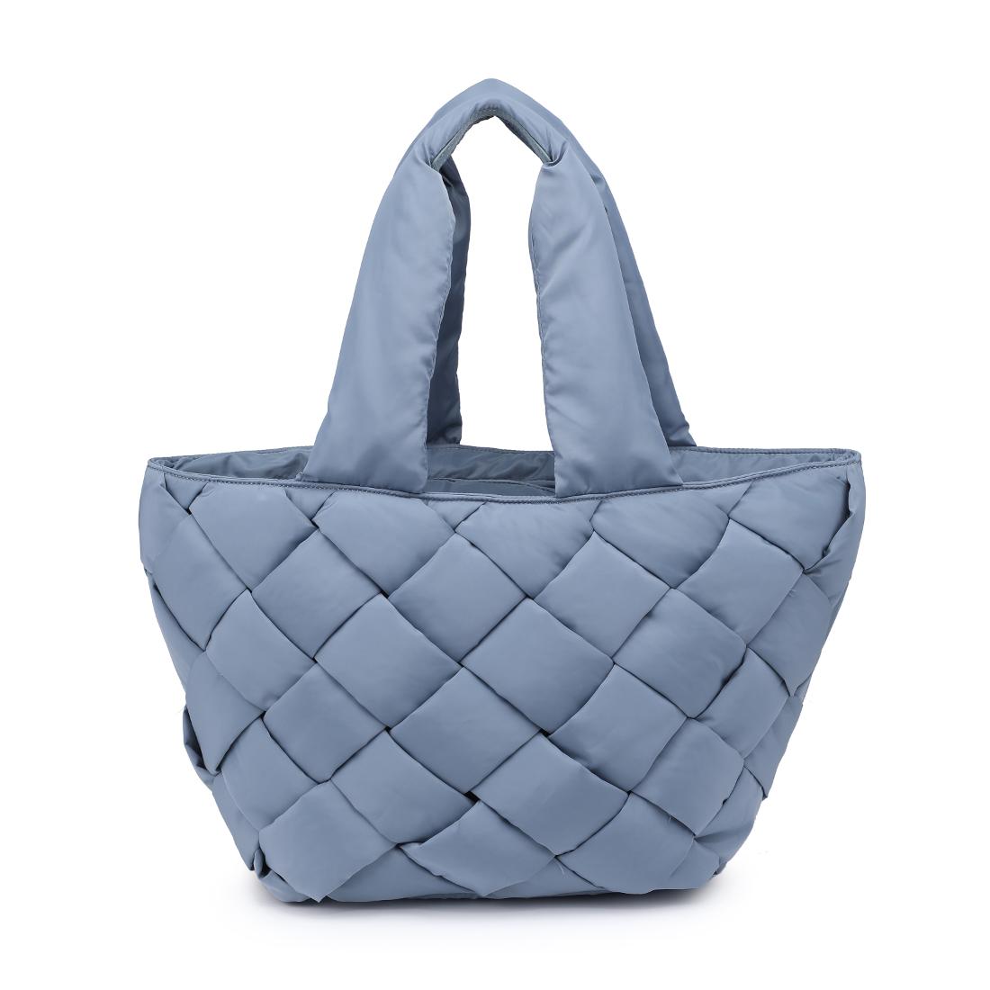 Woman wearing Slate Sky Sol and Selene Intuition East West Tote 841764111867 View 5 | Slate Sky