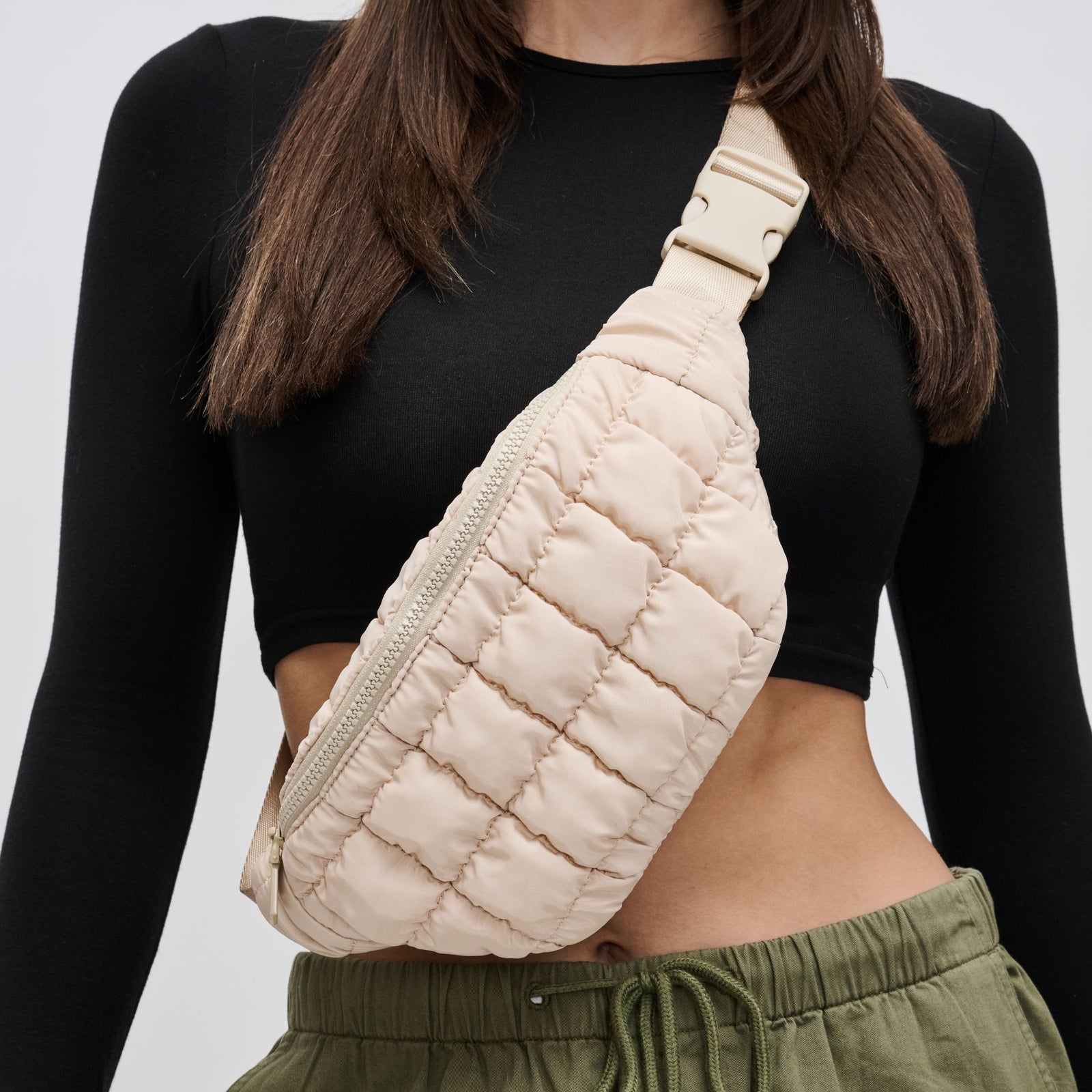 Woman wearing Black Sol and Selene Resurgence Belt Bag 841764109628 View 1 | Black