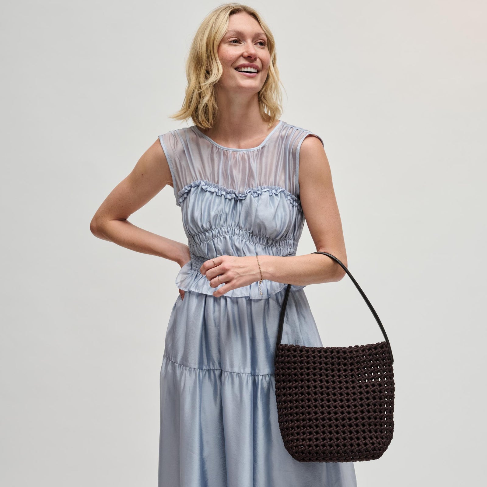Woman wearing Black Sol and Selene Gaia Shoulder Bag 841764112789 View 1 | Black