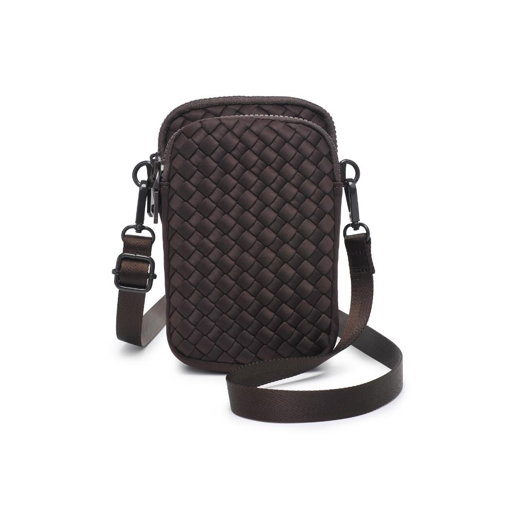 Woman wearing Chocolate Sol and Selene Divide & Conquer - Woven Neoprene Crossbody 841764110228 View 5 | Chocolate