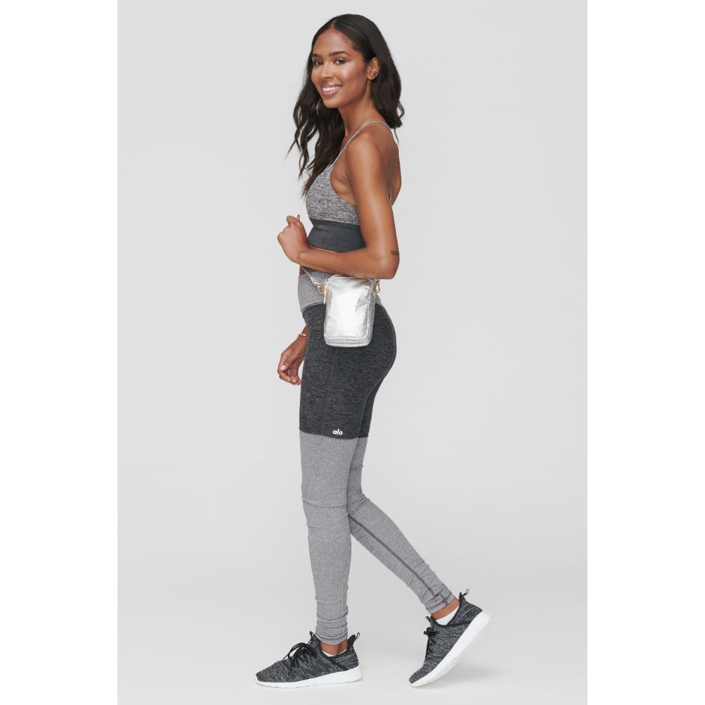 Woman wearing Silver Sol and Selene Divide & Conquer Crossbody 841764104746 View 2 | Silver