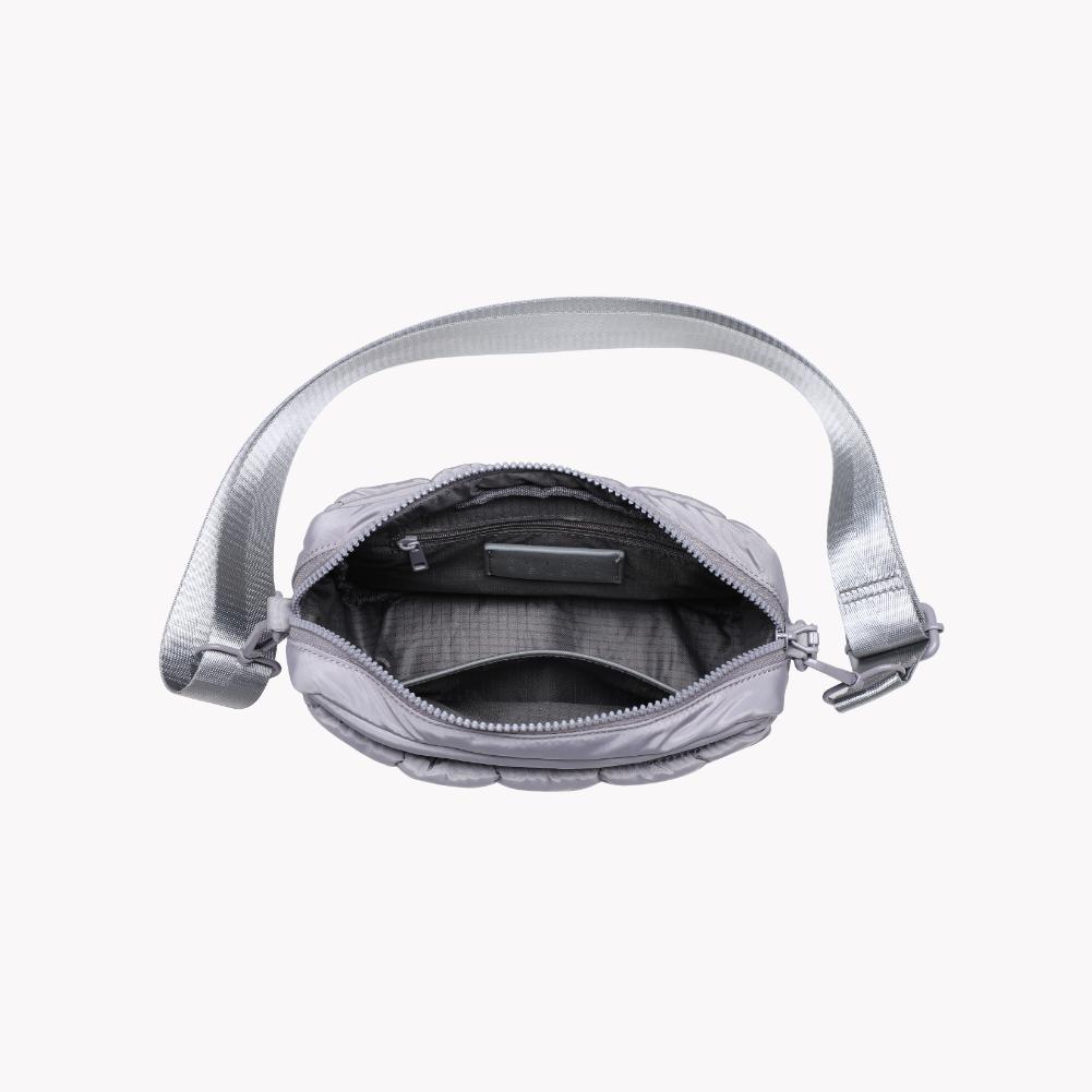 Woman wearing Grey Sol and Selene Inspiration - Quilted Nylon Crossbody 841764109437 View 9 | Grey