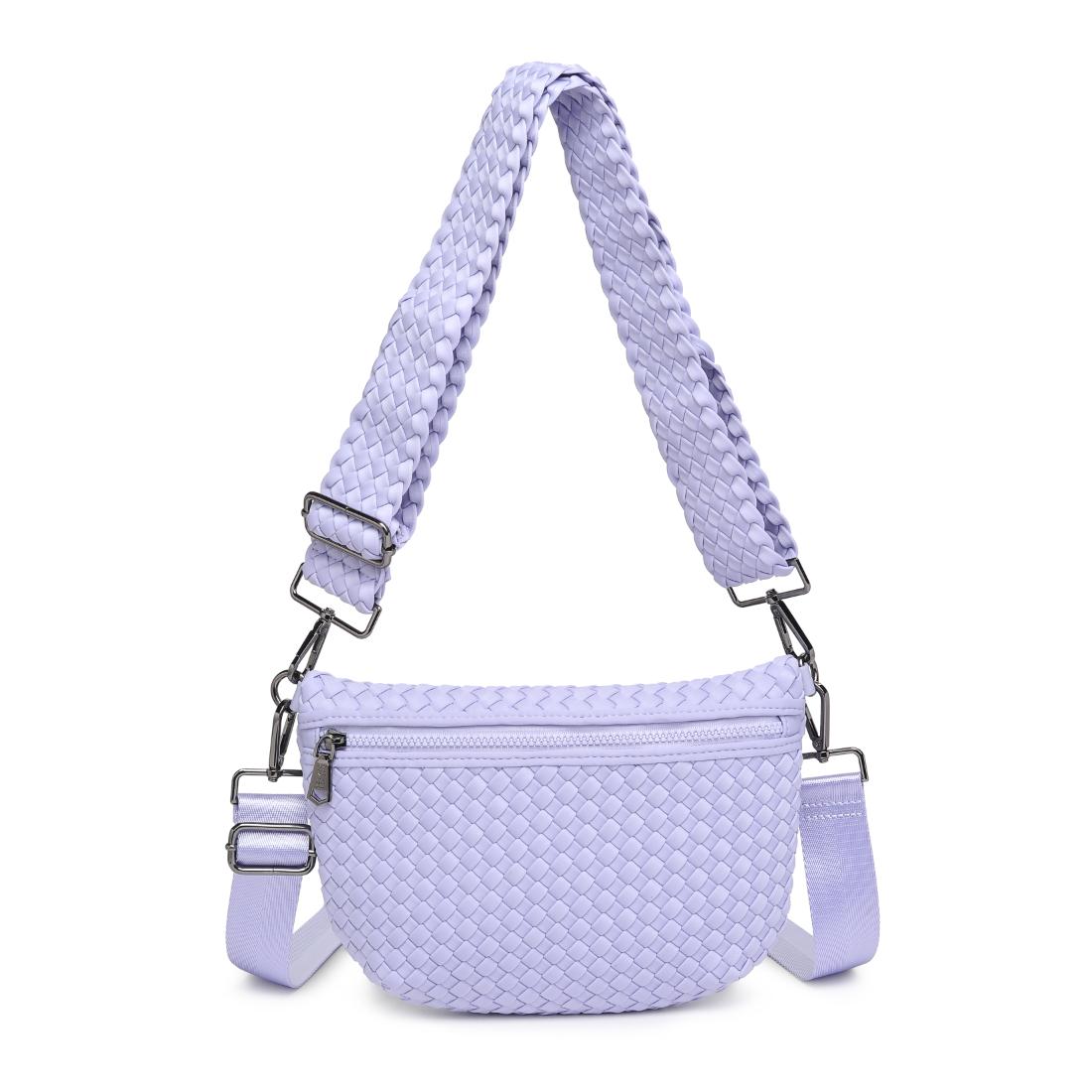 Woman wearing Lilac Sol and Selene Ethereal - Woven Neoprene Crossbody 841764111478 View 5 | Lilac