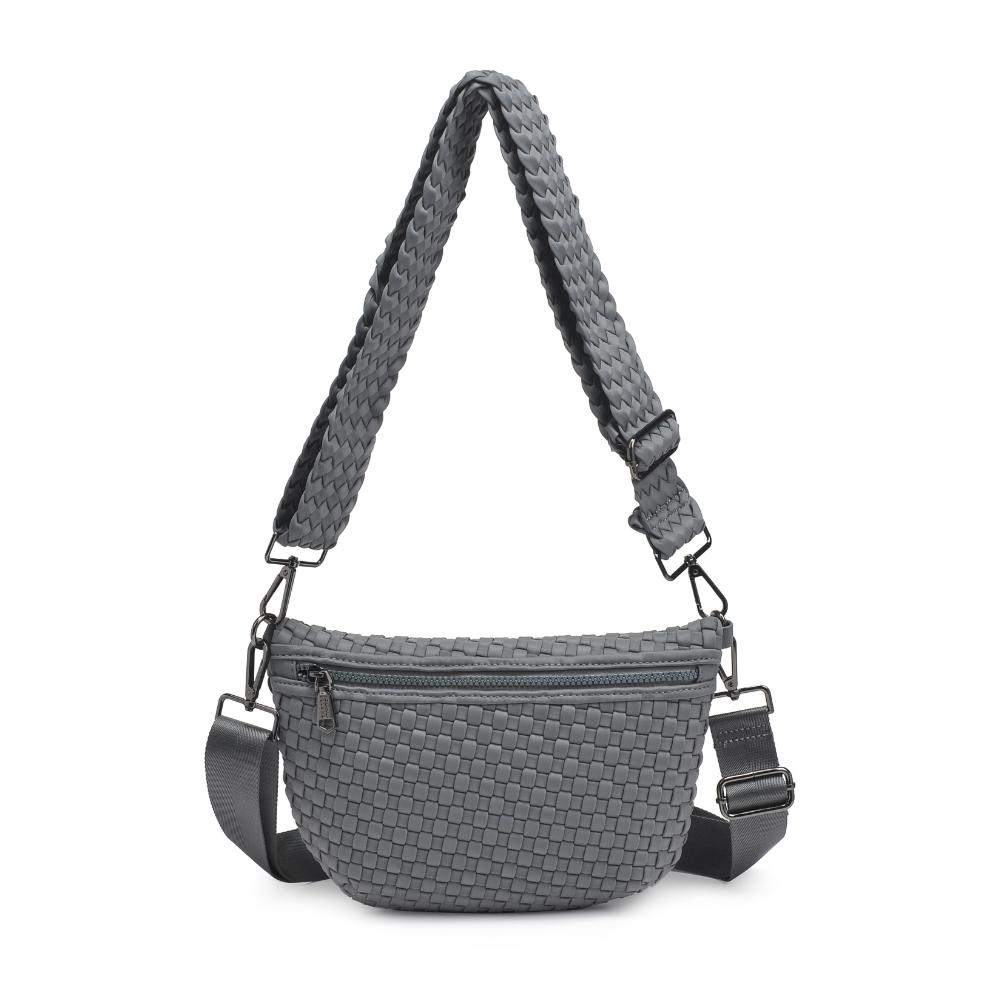 Woman wearing Grey Sol and Selene Ethereal - Woven Neoprene Crossbody 841764110877 View 5 | Grey