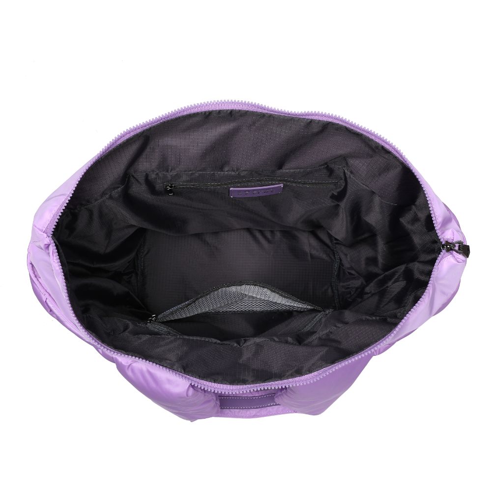 Woman wearing Lilac Sol and Selene Intuition East West Tote 841764107884 View 9 | Lilac