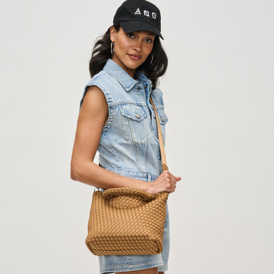 Woman wearing Sand Sol and Selene Sky's The Limit - Small Crossbody 841764111423 View 1 | Sand
