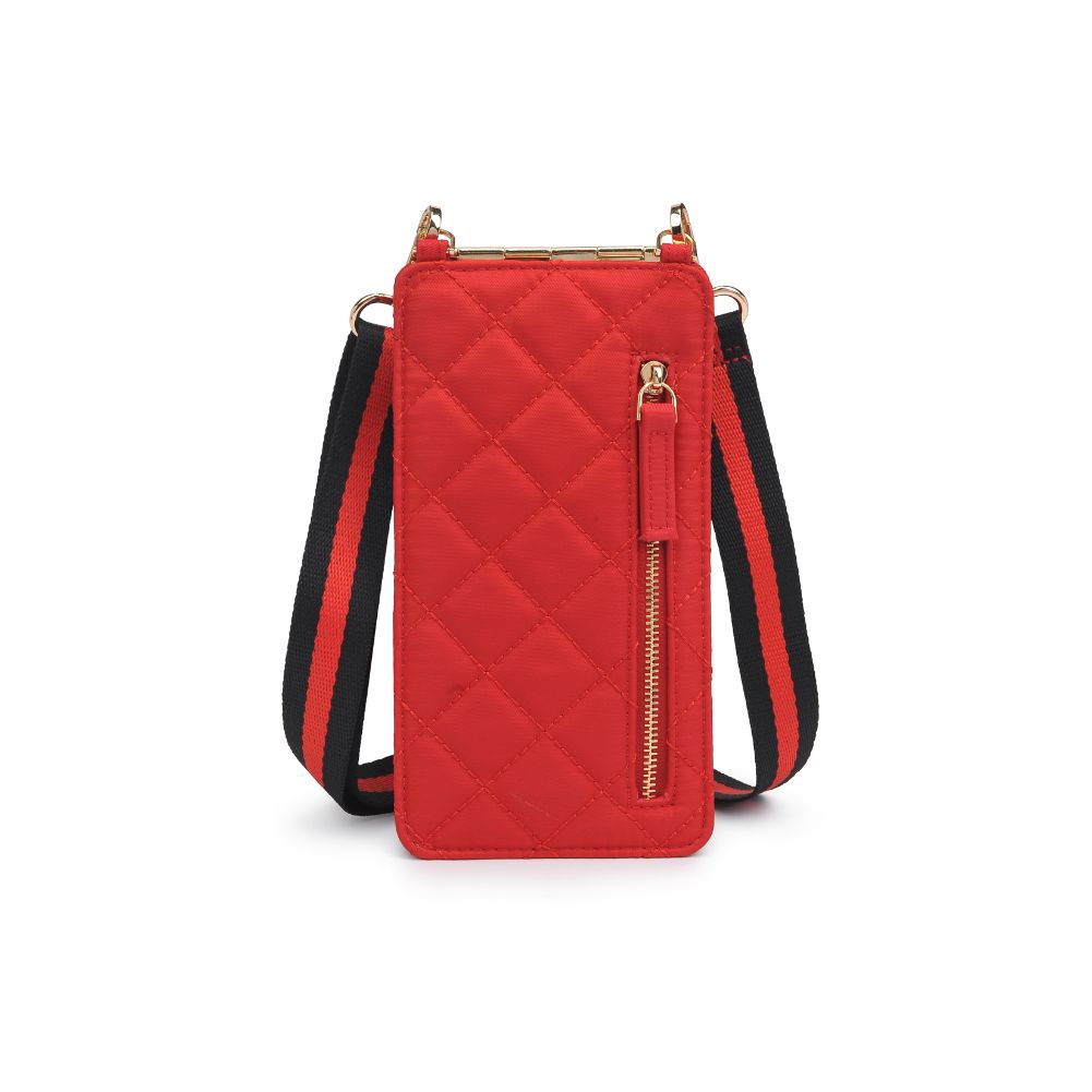 Woman wearing Red Sol and Selene Duality - Quilted Cell Phone Crossbody 840611182272 View 7 | Red