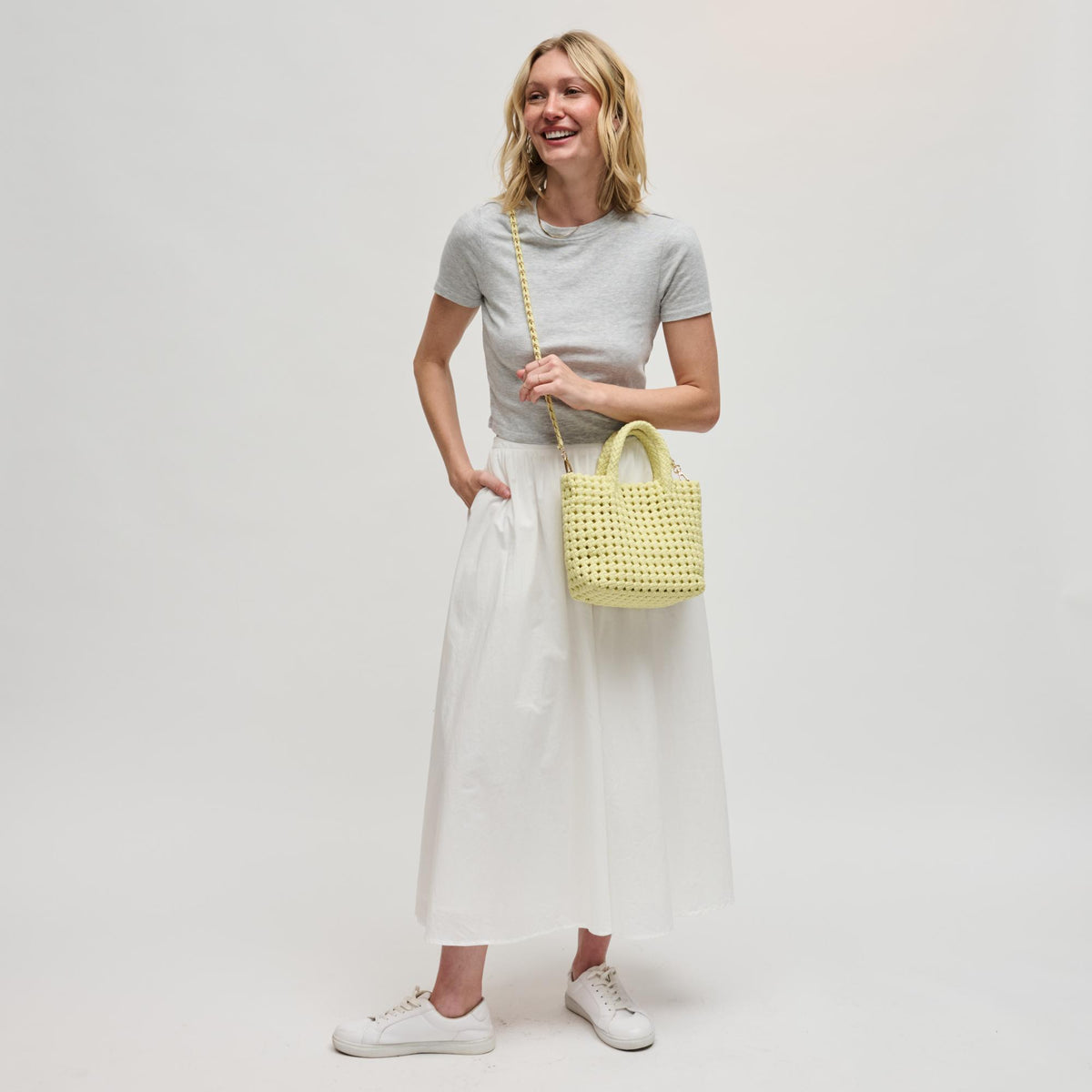 Woman wearing Butter Sol and Selene Ambrosia Small Crossbody 841764112680 View 4 | Butter