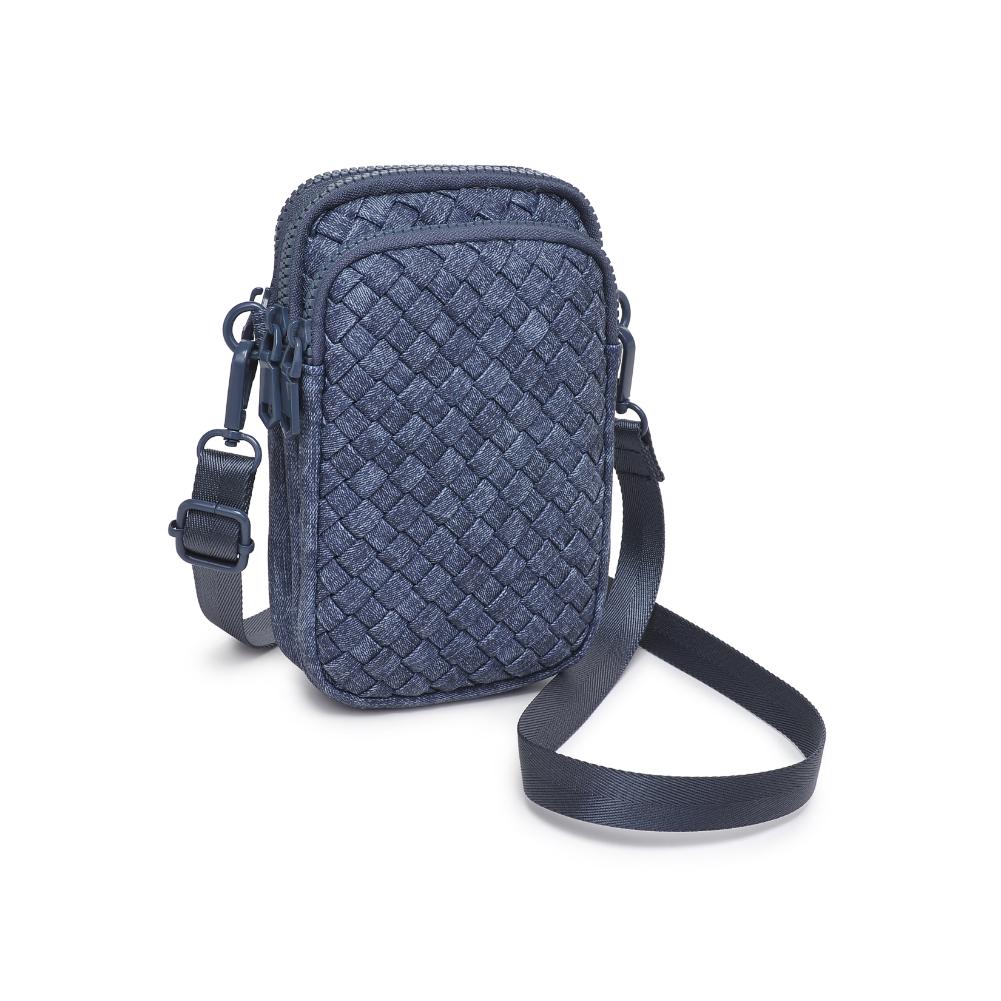 Woman wearing Dark Denim Sol and Selene Divide & Conquer - Woven Neoprene Crossbody 841764110235 View 6 | Dark Denim