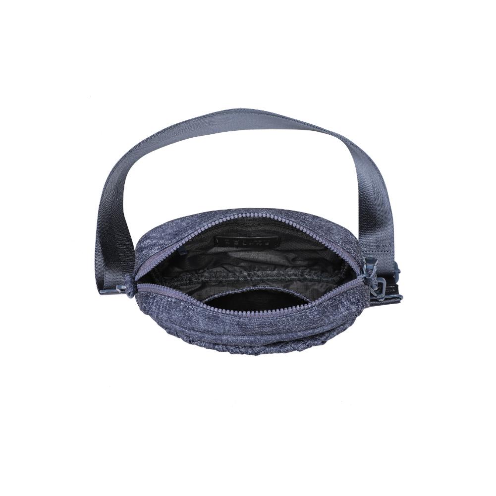 Woman wearing Dark Denim Sol and Selene Inspiration - Woven Neoprene Crossbody 841764110501 View 9 | Dark Denim