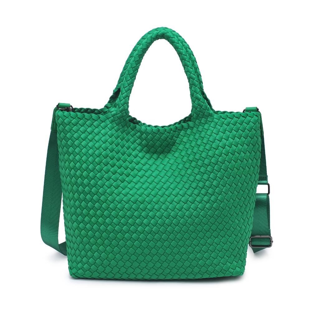 Woman wearing Kelly Green Sol and Selene Sky's The Limit - Medium Tote 841764108805 View 5 | Kelly Green