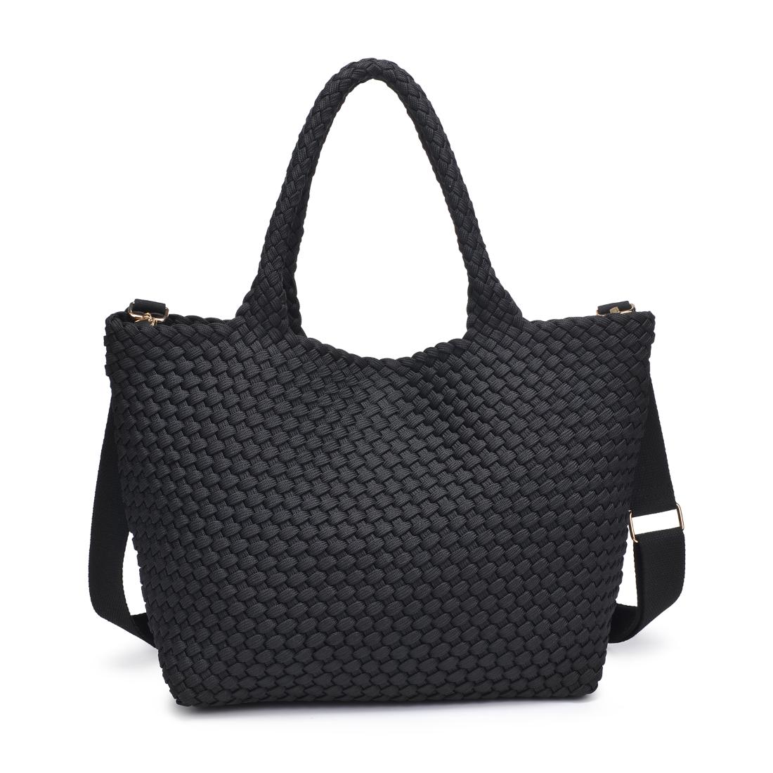 Product Image of Sol and Selene Sky's The Limit - Medium Laced Up Eco-Edition Tote 841764111591 View 7 | Black