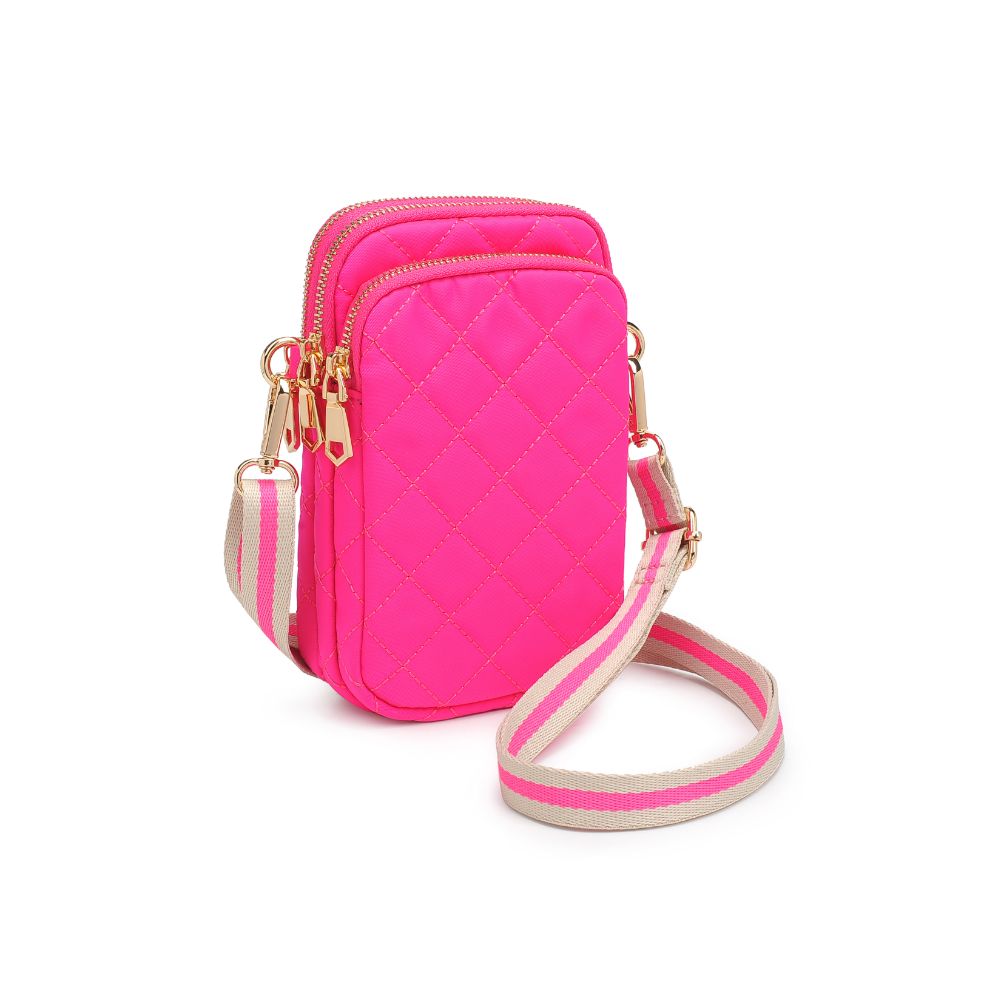 Woman wearing Magenta Sol and Selene Divide & Conquer - Quilted Crossbody 841764108027 View 6 | Magenta