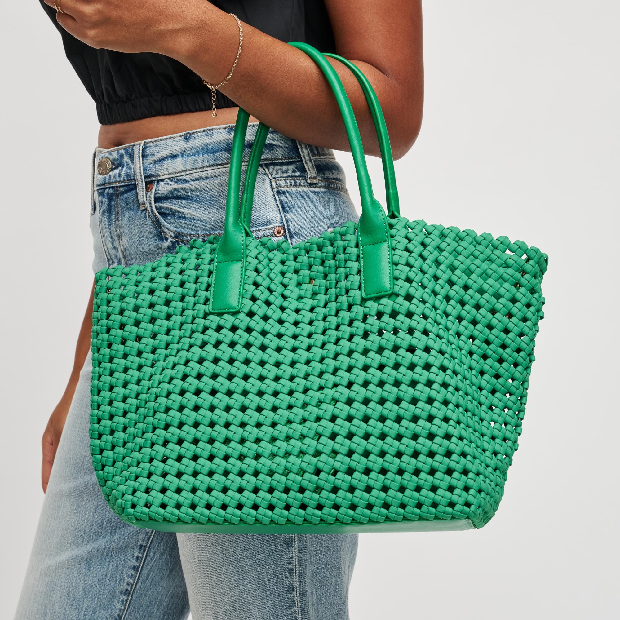 Woman wearing Black Sol and Selene Solstice - Medium Tote 841764109932 View 1 | Black