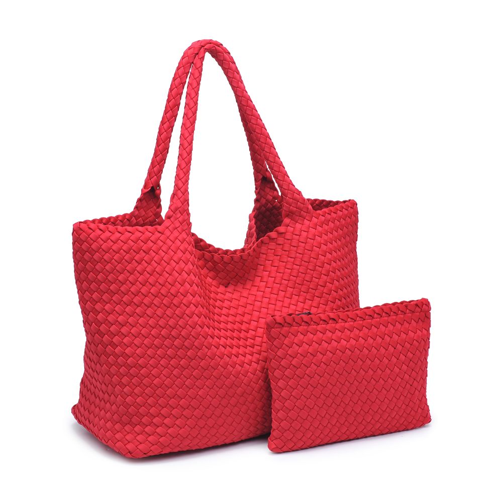 Woman wearing Red Sol and Selene Sky's The Limit - Large Tote 841764108225 View 6 | Red
