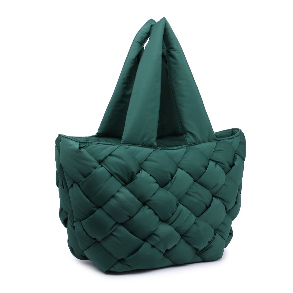 Woman wearing Emerald Sol and Selene Intuition East West Tote 841764107563 View 6 | Emerald