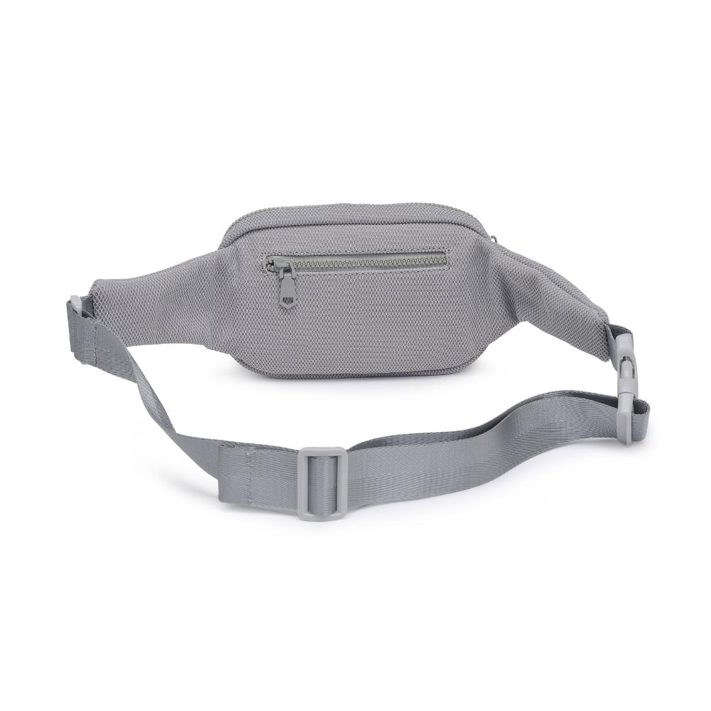 Woman wearing Grey Sol and Selene Hip Hugger - Neoprene Mesh Belt Bag 841764109871 View 7 | Grey