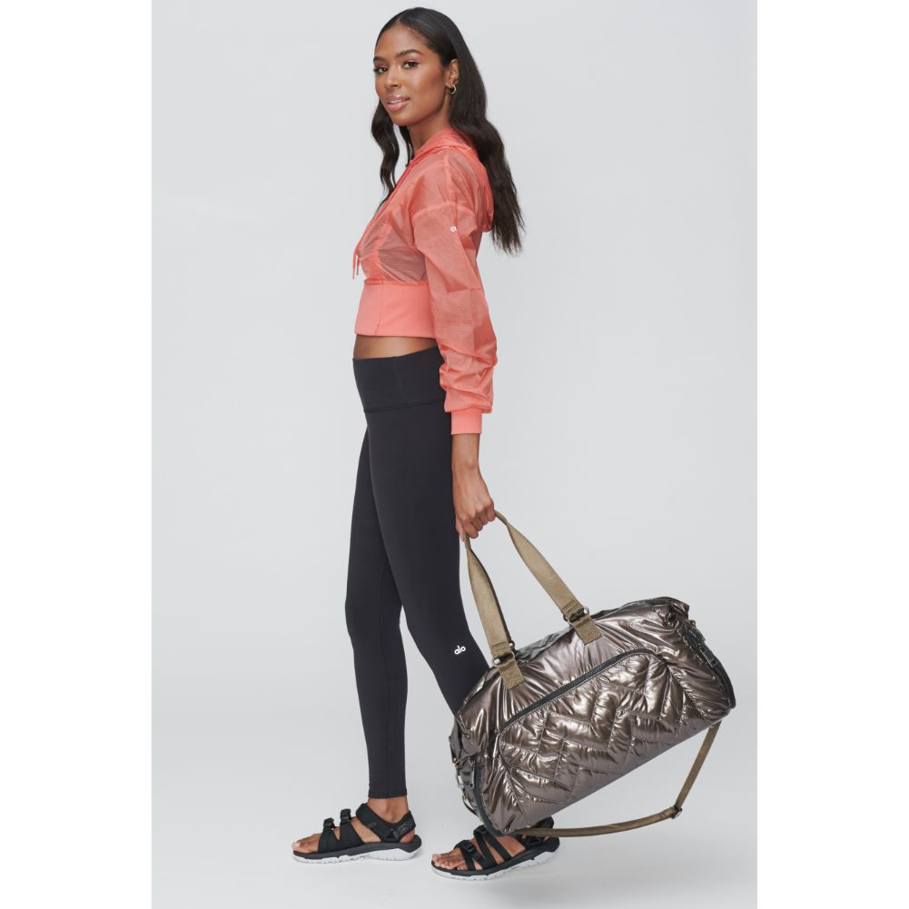 Woman wearing Bronze Sol and Selene High Hopes Duffel 841764105033 View 1 | Bronze